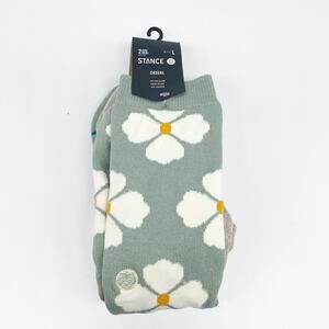 Stance Men's Green Flower Tiled 2 Pack Crew Socks Size 9-12 Large